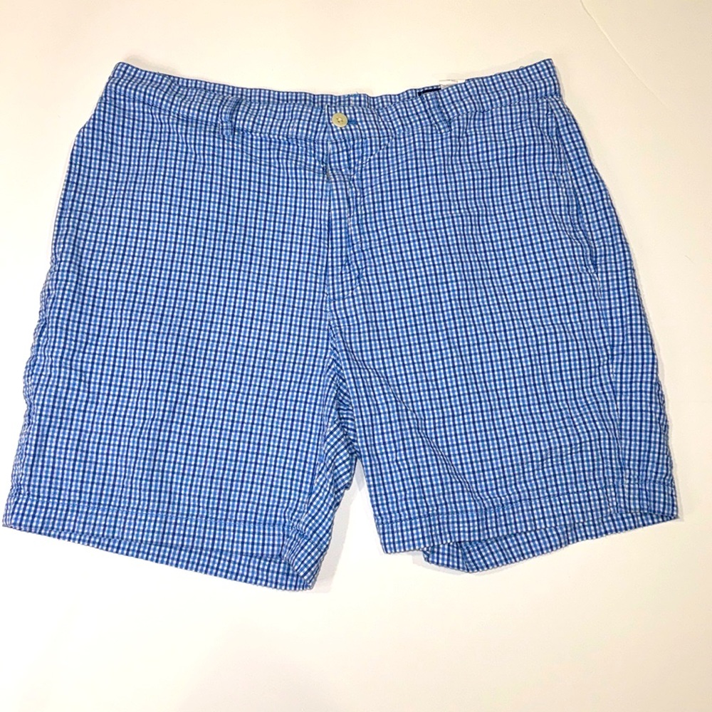 Vineyard Vines Shorts mens 35 Club Blue Gingham Plaid Golf Whale 7 " In Preppy